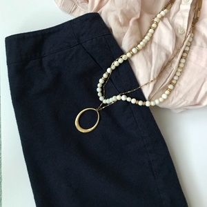 Navy Pencil Skirt